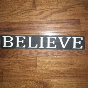 “Believe” wood decoration